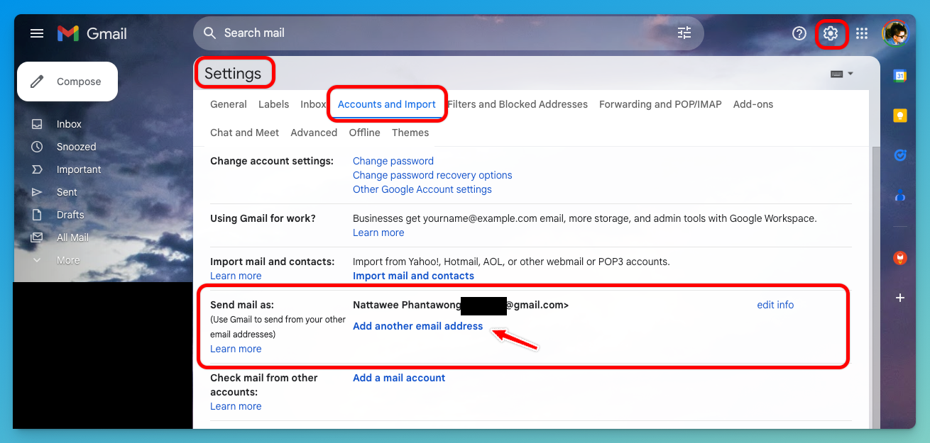 ตอบกลับอีเมลด้วย Custom Email Address ผ่านการตั้งค่า SMTP บน Gmail 4.7